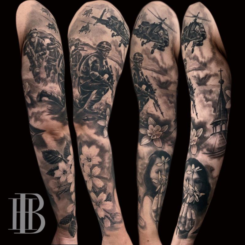 Love, Peace, and War by Brandon Heffron: TattooNOW